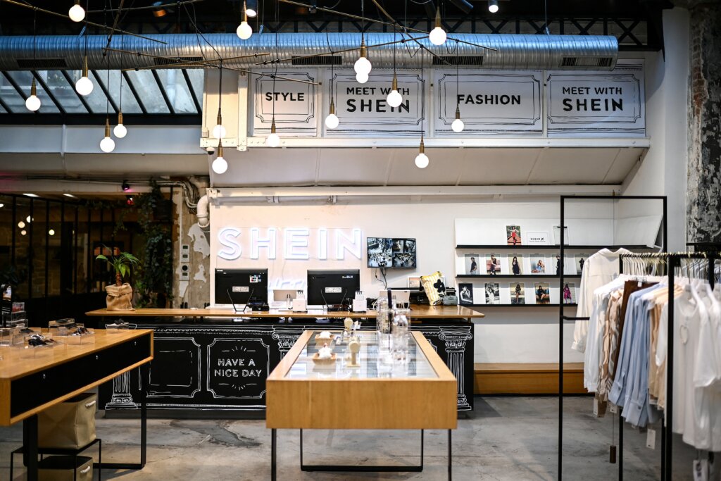 A Shein pop-up store in Paris.